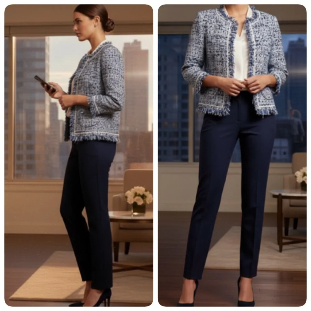 W BY WORTH TWEED BLAZER SIZE 4 - Picture 6 of 16